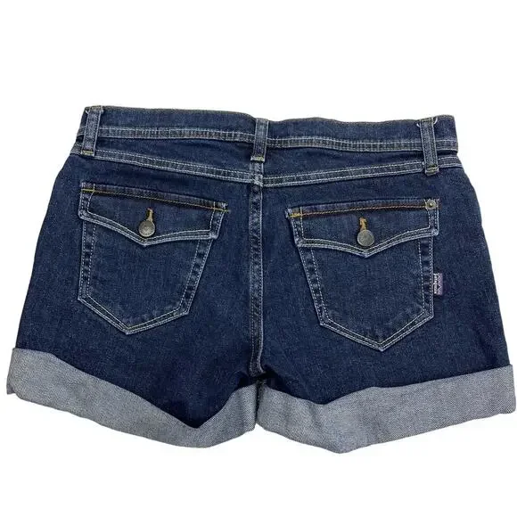 PATAGONIA Cuffed Hem Denim Shorts Sz 26 Blue - Picture 5 of 10